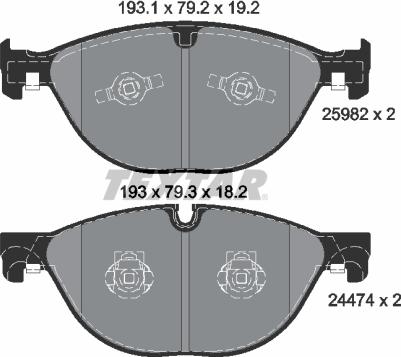 Textar 2598201 - Kit pastiglie freno, Freno a disco autozon.pro