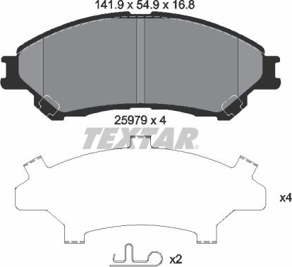 Textar 2597901 - Kit pastiglie freno, Freno a disco autozon.pro