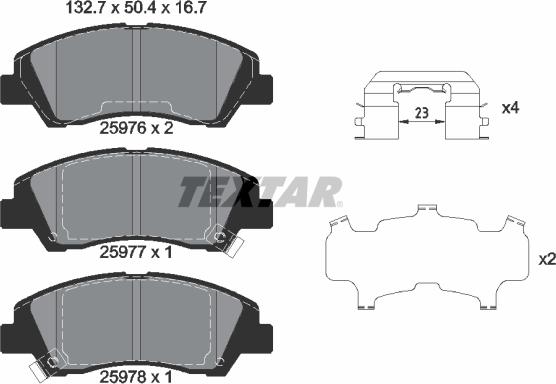 Textar 2597601 - Kit pastiglie freno, Freno a disco autozon.pro