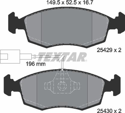 Textar 2542901 - Kit pastiglie freno, Freno a disco autozon.pro