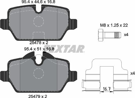 Textar 2547801 - Kit pastiglie freno, Freno a disco autozon.pro