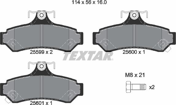 Textar 2559901 - Kit pastiglie freno, Freno a disco autozon.pro