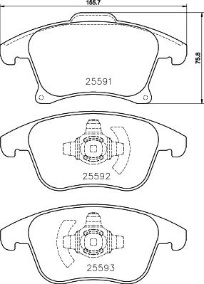 Textar 2559101 - Kit pastiglie freno, Freno a disco autozon.pro