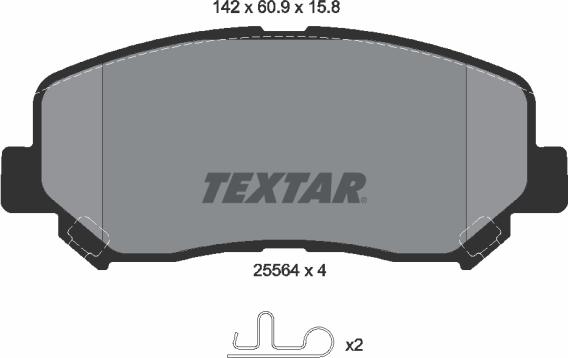 Textar 2556401 - Kit pastiglie freno, Freno a disco autozon.pro