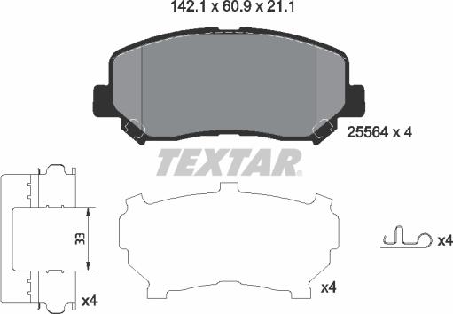 Textar 2556403 - Kit pastiglie freno, Freno a disco autozon.pro