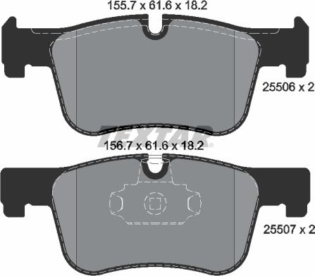 Textar 2550601 - Kit pastiglie freno, Freno a disco autozon.pro