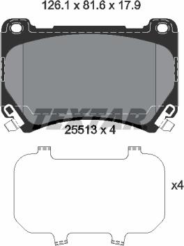 Textar 2551301 - Kit pastiglie freno, Freno a disco autozon.pro