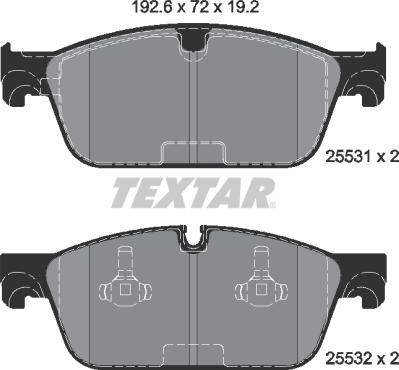 Textar 2553101 - Kit pastiglie freno, Freno a disco autozon.pro