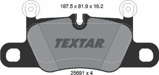 Textar 2569101 - Kit pastiglie freno, Freno a disco autozon.pro