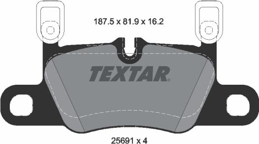 Textar 2569103 - Kit pastiglie freno, Freno a disco autozon.pro