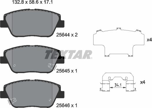 Textar 2564401 - Kit pastiglie freno, Freno a disco autozon.pro