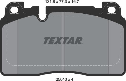 Textar 2564305 - Kit pastiglie freno, Freno a disco autozon.pro