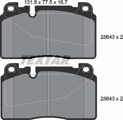 Textar 2564301 - Kit pastiglie freno, Freno a disco autozon.pro