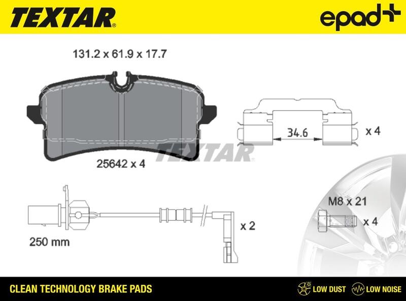 Textar 2564201CP - Kit pastiglie freno, Freno a disco autozon.pro