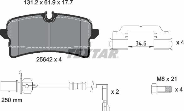 Textar 2564201 - Kit pastiglie freno, Freno a disco autozon.pro