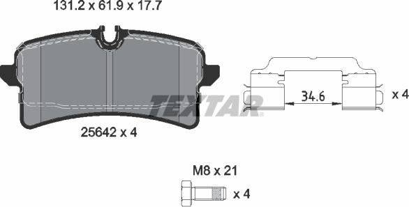 Textar 2564203 - Kit pastiglie freno, Freno a disco autozon.pro