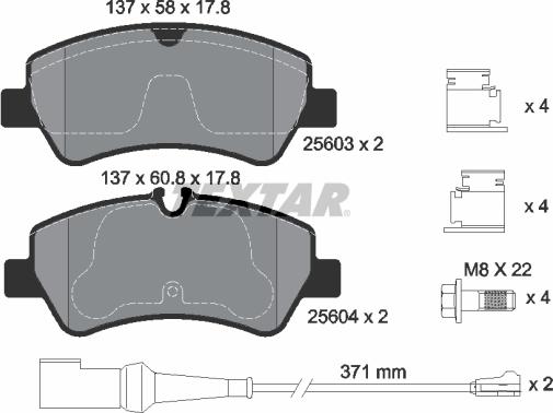 Textar 2560303 - Kit pastiglie freno, Freno a disco autozon.pro