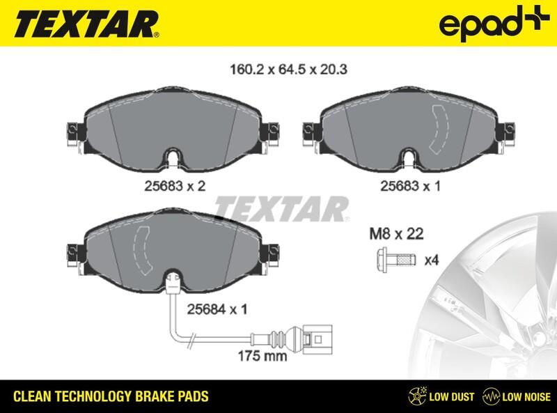 Textar 2568301CP - Kit pastiglie freno, Freno a disco autozon.pro