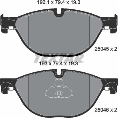 Textar 2504501 - Kit pastiglie freno, Freno a disco autozon.pro