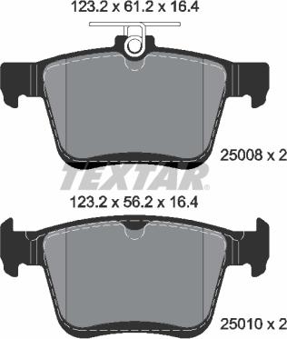 Textar 2500801 - Kit pastiglie freno, Freno a disco autozon.pro