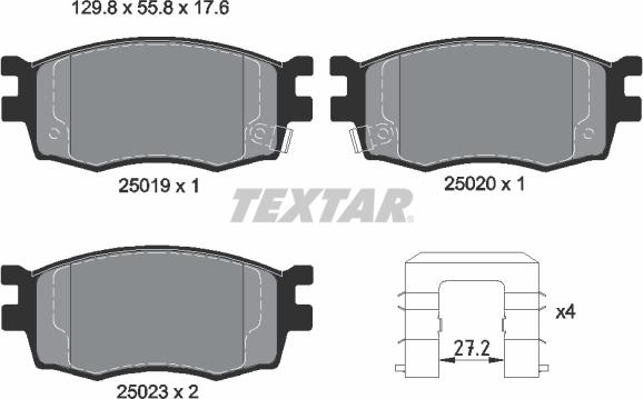 Textar 2501901 - Kit pastiglie freno, Freno a disco autozon.pro