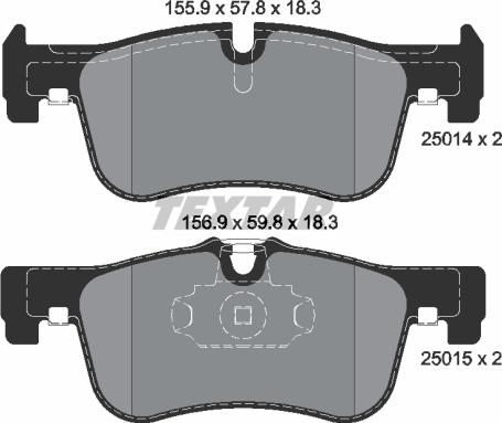 Textar 2501401 - Kit pastiglie freno, Freno a disco autozon.pro