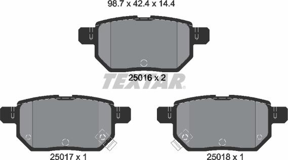 Textar 2501601 - Kit pastiglie freno, Freno a disco autozon.pro