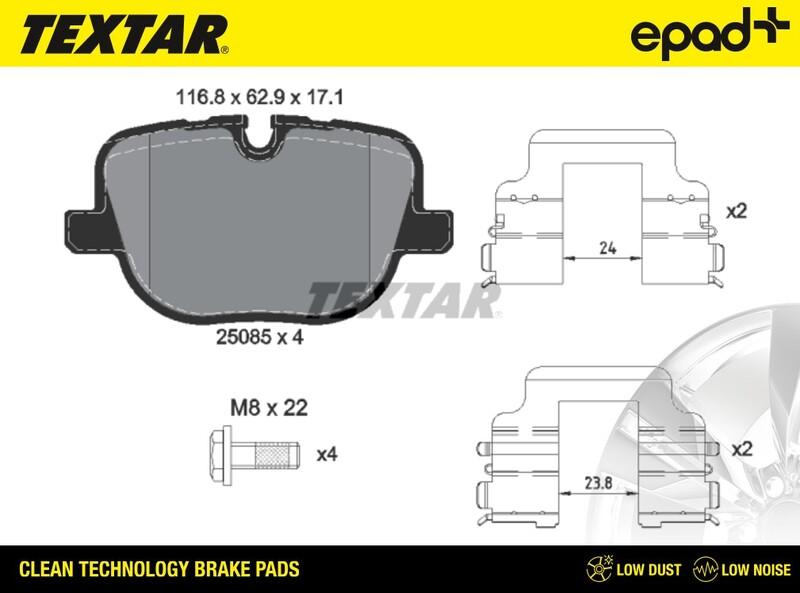 Textar 2508501CP - Kit pastiglie freno, Freno a disco autozon.pro