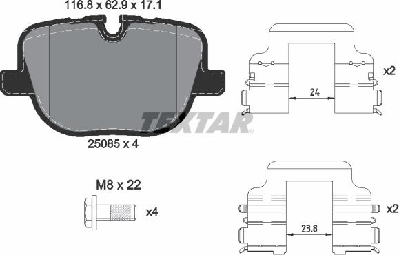 Textar 2508501 - Kit pastiglie freno, Freno a disco autozon.pro