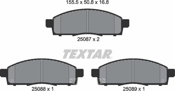 Textar 2508701 - Kit pastiglie freno, Freno a disco autozon.pro