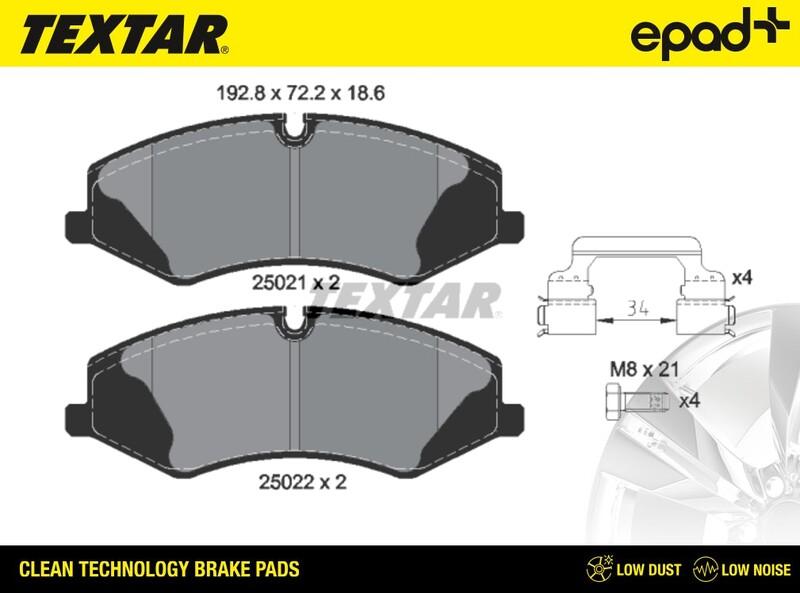 Textar 2502101CP - Kit pastiglie freno, Freno a disco autozon.pro