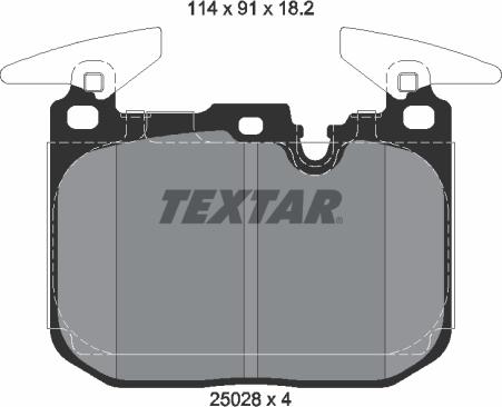 Textar 2502801 - Kit pastiglie freno, Freno a disco autozon.pro