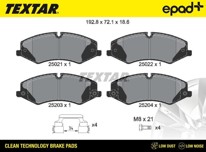 Textar 2502201CP - Kit pastiglie freno, Freno a disco autozon.pro