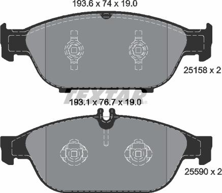 Textar 2515803 - Kit pastiglie freno, Freno a disco autozon.pro