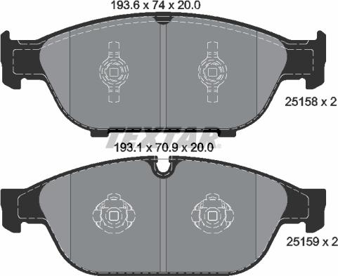 Textar 2515802 - Kit pastiglie freno, Freno a disco autozon.pro