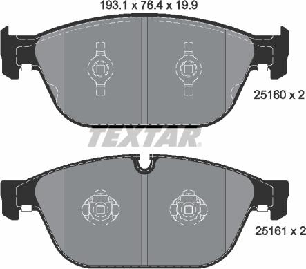 Textar 2516002 - Kit pastiglie freno, Freno a disco autozon.pro