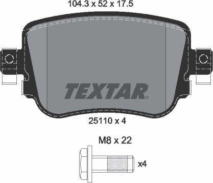 Textar 2511003 - Kit pastiglie freno, Freno a disco autozon.pro