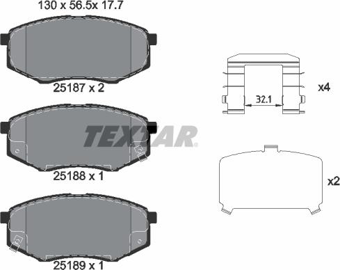 Textar 2518701 - Kit pastiglie freno, Freno a disco autozon.pro