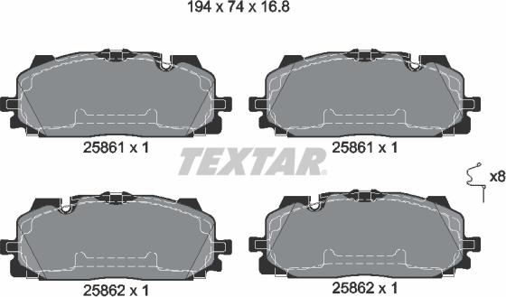 Textar 2586101 - Kit pastiglie freno, Freno a disco autozon.pro