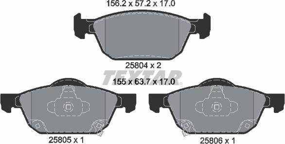 Textar 2580401 - Kit pastiglie freno, Freno a disco autozon.pro