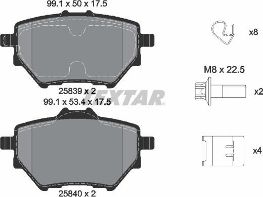 Textar 2583901 - Kit pastiglie freno, Freno a disco autozon.pro