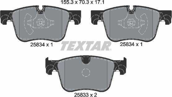 Textar 2583401 - Kit pastiglie freno, Freno a disco autozon.pro