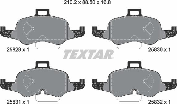 Textar 2582901 - Kit pastiglie freno, Freno a disco autozon.pro