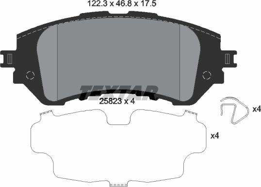 Textar 2582301 - Kit pastiglie freno, Freno a disco autozon.pro