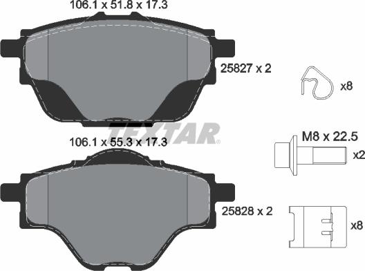 Textar 2582701 - Kit pastiglie freno, Freno a disco autozon.pro