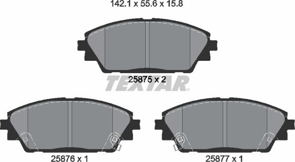 Textar 2587501 - Kit pastiglie freno, Freno a disco autozon.pro