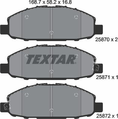 Textar 2587001 - Kit pastiglie freno, Freno a disco autozon.pro