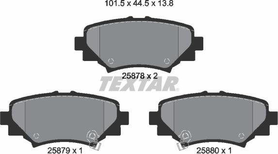 Textar 2587801 - Kit pastiglie freno, Freno a disco autozon.pro