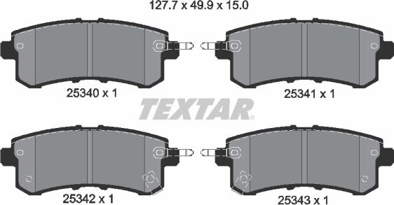 Textar 2534001 - Kit pastiglie freno, Freno a disco autozon.pro