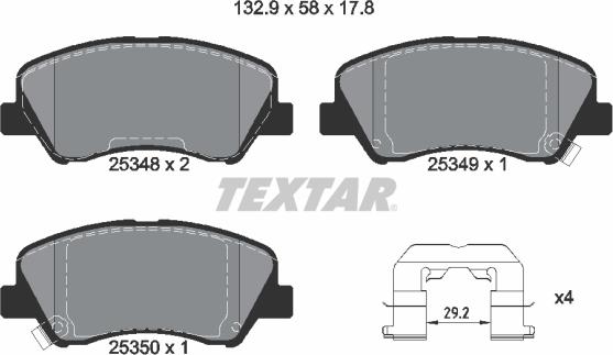 Textar 2534801 - Kit pastiglie freno, Freno a disco autozon.pro